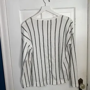 Anthropologie Willa Stripe V Neck Textured Boho Long- sleeve Top W-040 Sz S thumbnail 8