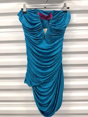 Gauge81 Talsi Mini Dress Deep Lagoon Womens Sizes Medium thumbnail 4