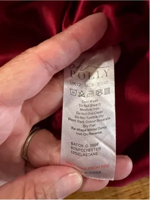 Oh Polly Mini Dress Red Satin Ruched Square Neck Puff Sleeve Cocktail Size 8 M thumbnail 8