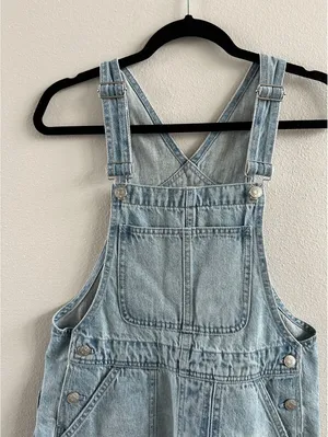 Madewell Oversize Denim Carpenter Shortalls Size Small NEW thumbnail 4