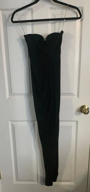 ASOS Rare London Black MIDI Dress With Slit thumbnail 3