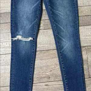 Flying Monkey Dark Blue Distressed Skinny Jeans thumbnail 4