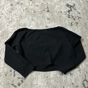 Abercrombie Best Dressed Black Sweetheart Crop Long Sleeve Blouse Size XXL thumbnail 2