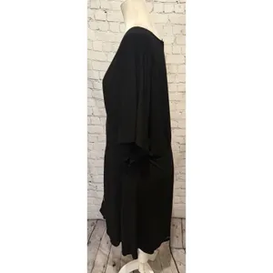 ASOS Design Womens Black Flutter Sleeve Dress Cotton Button Front Size 16 thumbnail 4