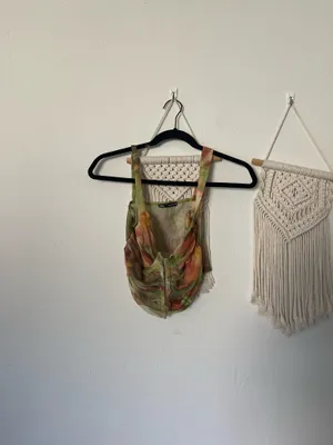 Zara Printed Tulle Corset Top thumbnail 2