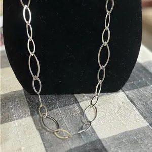 Two costume necklaces silver tone as shown, Cookie Lee (long one) preowned thumbnail 3