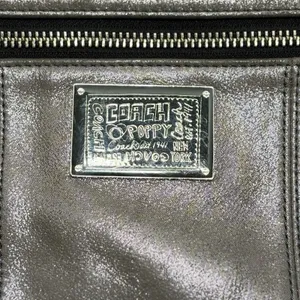 Coach Poppy Metallic Silver Leather Shoulder Bag Purse Logo Vtg Y2K thumbnail 3