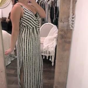 Sage size medium black & white striped maxi dress thumbnail 3