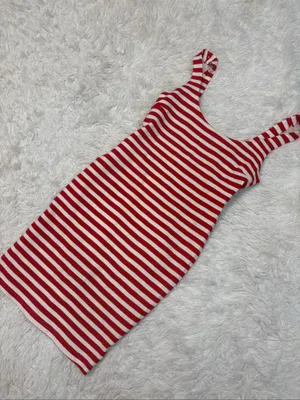 Zara red and white striped dress size xs thumbnail 1