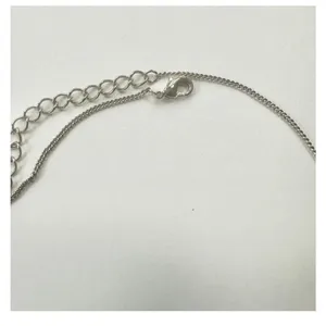 Rhinestone multi leaf choker necklace Silver thumbnail 5