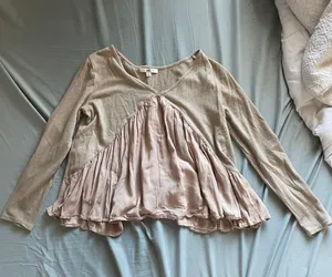 Long Sleeve Blouse Tan thumbnail 1