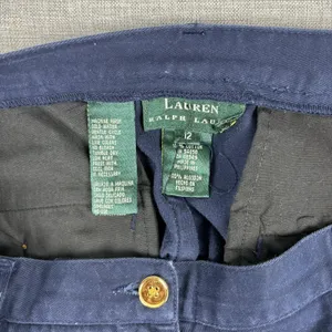 Lauren Ralph Lauren Skirt Womens 12 Blue Cotton Twill Knee Length Pockets‎ Zip thumbnail 7