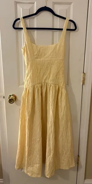 ZARA Textured Midi Dress Small thumbnail 1
