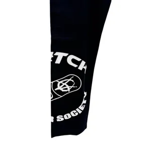Y2K Graphic Cargo Pants Black Anime Skull Streetwear Alt Utility Rave Stitch L thumbnail 8