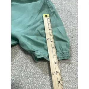 Pilcro Anthropologie Green Linen Blend Short Sleeve Button Up Cropped Shirt S thumbnail 14