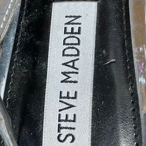 Steve Madden Silver Metallic Pointed Toe Kitten Heel Slingback Pumps Size 8M thumbnail 5