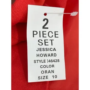 Vintage Jessica Howard 2 Piece Dress Set Size 10 Orange Linen Blend Summer NWT thumbnail 8