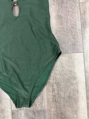 Aerie Olive Ribbed One Piece Swimsuit thumbnail 2
