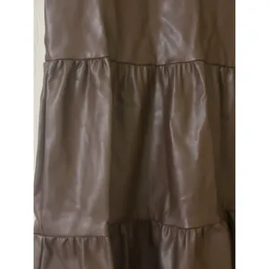 EVEREVE Ella Brown Faux Leather Tiered Babydoll Dress Sz M Boho Chic City Edgy thumbnail 7