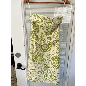 Ck Bradley Floral Green And Pink Dress‎ Travel Party Strapless Belted Size 4 New thumbnail 10