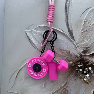 Pinkness Fitness Keychain Set w/ Wristlet bracelet thumbnail 5