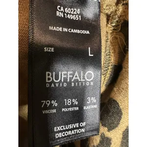 Buffalo David Bitton Cheetah Pullover Sweatshirt TopTan/Black Soft Size Large thumbnail 4