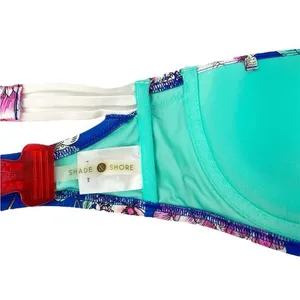Shade & Shore Blue Floral Strapless Underwire Push-up Swim Bikini‎ Top Size 36C thumbnail 5