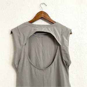 FP Beach Free People Womens Dress Gray Grey Maxi Cut Out Back Cotton Size Small thumbnail 4