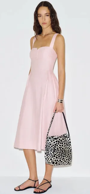 New Reformation Roma Linen Dress Cherry Blossom, Light Pink Size 0 thumbnail 1