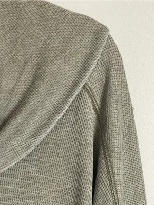 LUCKY BRAND | Olive Green Cowl Neck Henley Top Sz S thumbnail 3