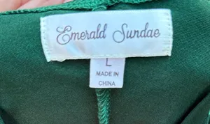 Emerald Sundae Satin Mini Dress Size L Green Ruched Bodycon thumbnail 5