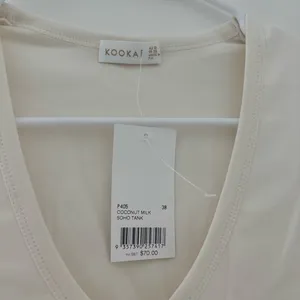Kookai White/Cream Soho Tank in coconut water thumbnail 3