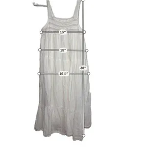 Universal Thread White Crochet Lace‎ Tiered Midi Sundress Womens XS Sleeveless thumbnail 3