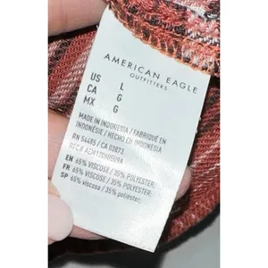 American Eagle Rust‎ Plaid Shirt Size L thumbnail 3