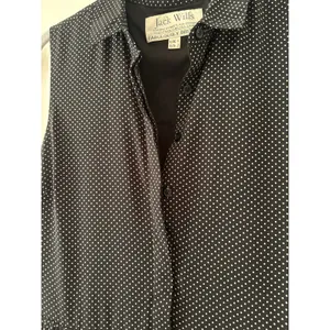 Jack Wills Black White Polka Dot Sleeveless Pleated Shirt Dress Women’s US 2 thumbnail 6