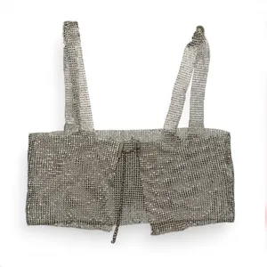Silver Sequin Chainlink Bra Top XS/S Festival Rave Clubbing Coachella Statement thumbnail 3