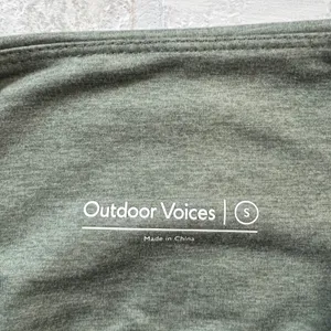 Outdoor Voices Bike Shorts Women Small Green CloudKnit Compression Zip Pocket 7" thumbnail 7