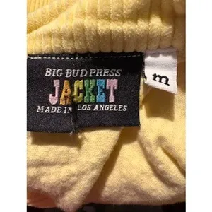 BIG BUD PRESS Corduroy‎ Sailor Jacket Medium Butter Yellow Button Up Boxy Retro thumbnail 7