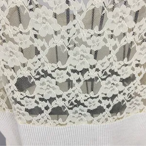 Free People Cream Lace Sleeved Romantic Fairycore Regencycore Ribbed Top thumbnail 9