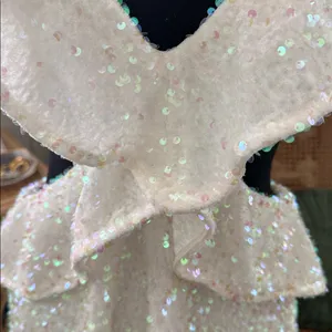 Show Me Your MuMu Zoey White Sparkling Iridescent Sequin Open Back Mini Dress thumbnail 4