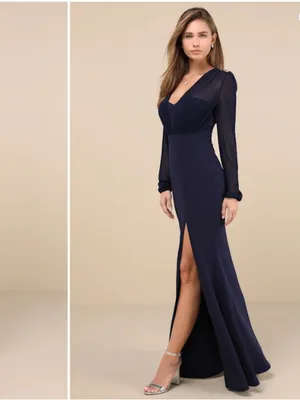 LULU's Chic Sexy Wedding Bridesmaid Mother of the Bride Elegant FLowy Gown thumbnail 4