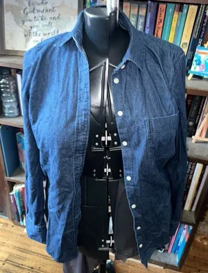 J Crew elevated basics denim S button down shirt Blue thumbnail 1