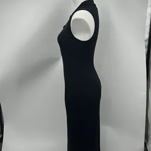 Who What Wear black ribbed knit sleeveless maxi dress small thumbnail 4