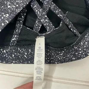 Lululemon Energy Bra Black White Speckled Strappy Back Medium Support Yoga Bra thumbnail 9