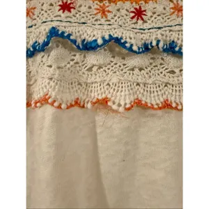 Free People White Siesta crochet embroidered colorful boho blouse small thumbnail 8