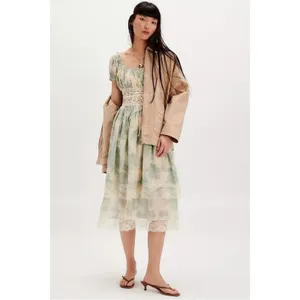 Free People Ethereal Dainty Cottage Lace Honeysuckle Floral Midi Dress Medium thumbnail 8