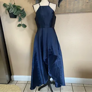 Lulus NWOT Broadway Show Navy Blue High-Low Gown thumbnail 3