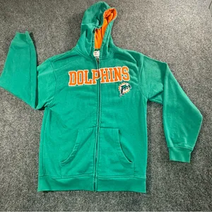 NFL Miami Dolphins Full-Zip Hoodie Officially Licensed See Measurements thumbnail 1