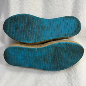 John Fluevog 4 Black Leather Platform‎ Espadrille Oxford Shoes Blue Sole Boho thumbnail 8
