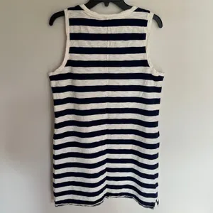 J.Crew Womens Navy Blue White Striped Sleeveless‎ Cotton T-Shirt Mini Dress L thumbnail 7